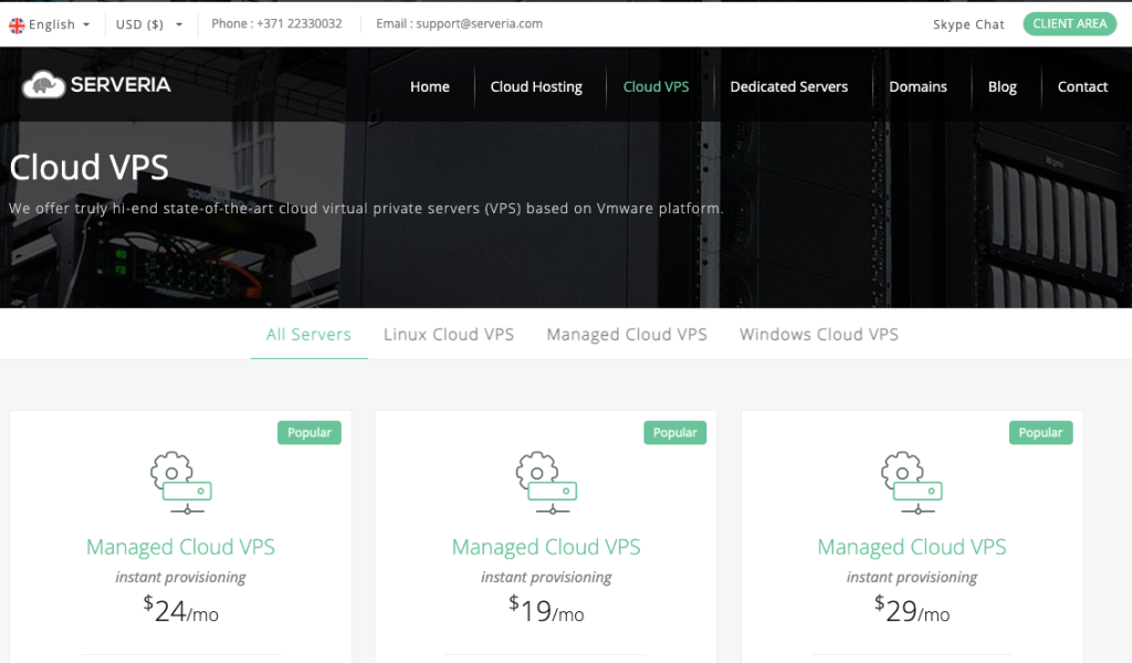 Serveria 2022 年 Cyber Monday 促销